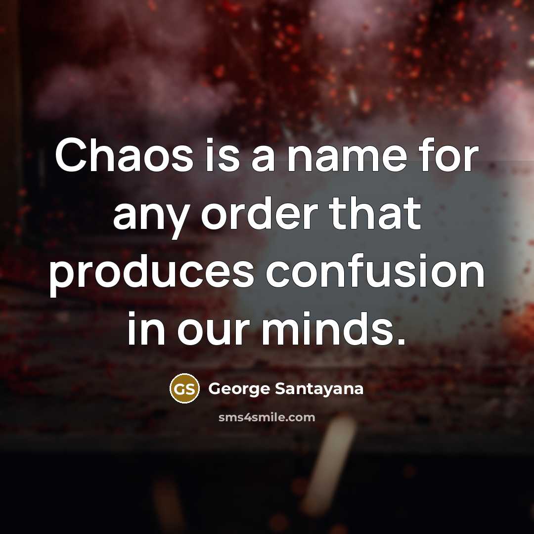 “Chaos is a name for any order that produces confusion…” quote by George Santayana