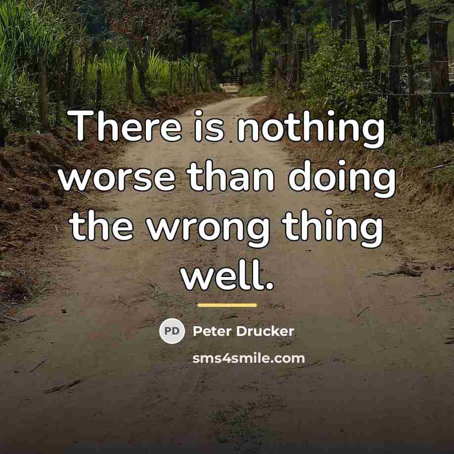 “There is nothing worse than doing the wrong thing well.…” quote by Peter Drucker