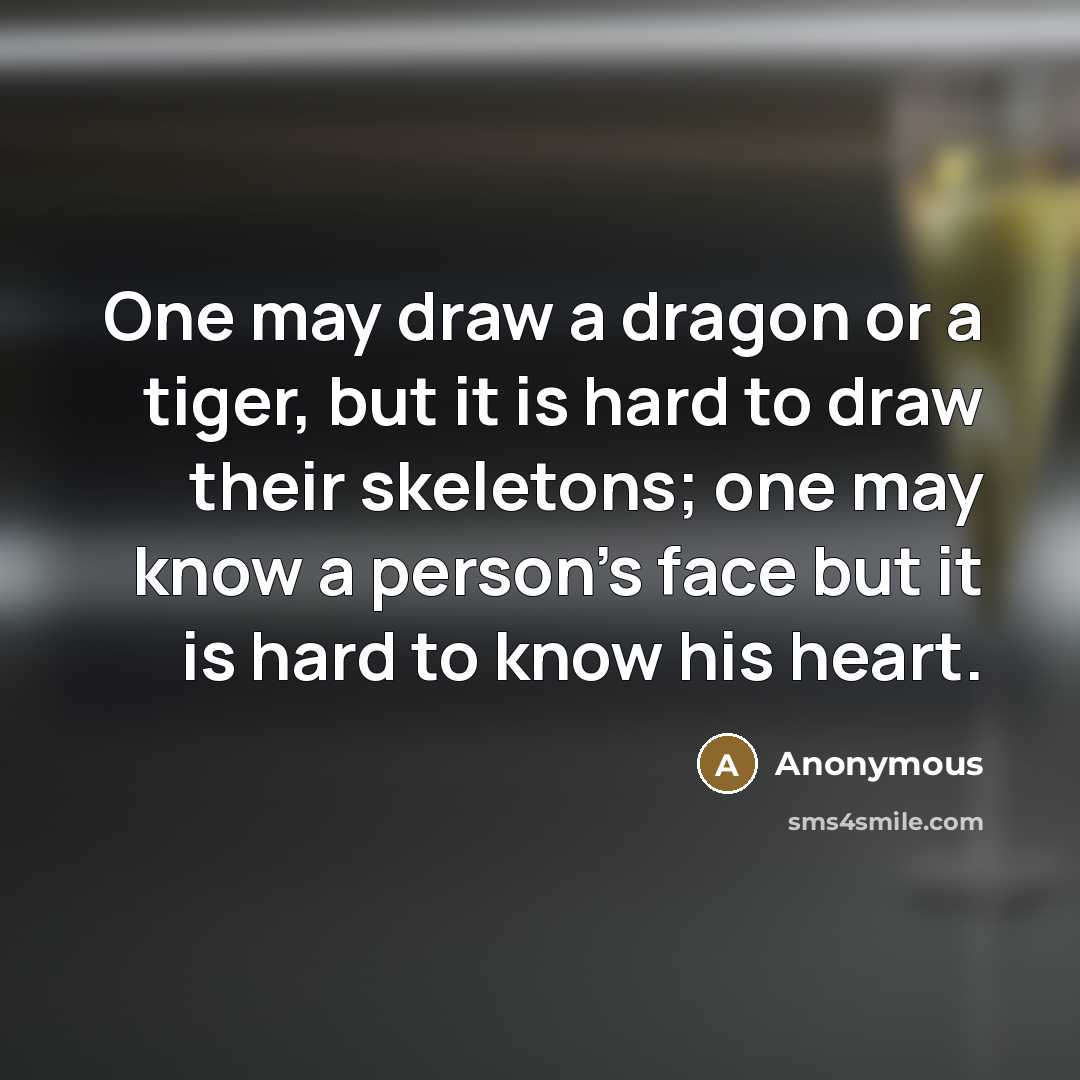 “One may draw a dragon or a tiger, but it…” quote by Anonymous