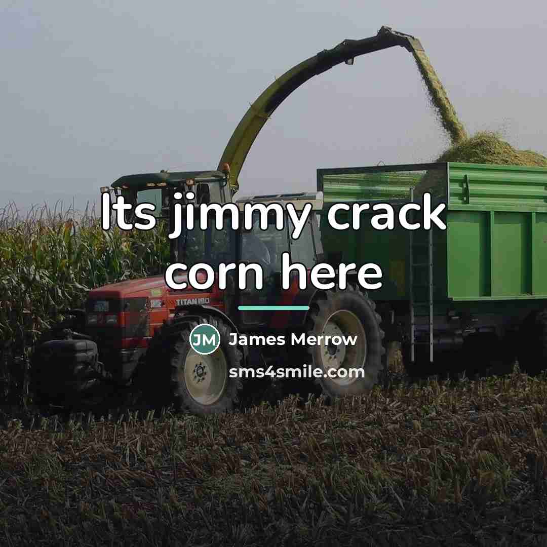 “Its jimmy crack corn here…” quote by James Merrow