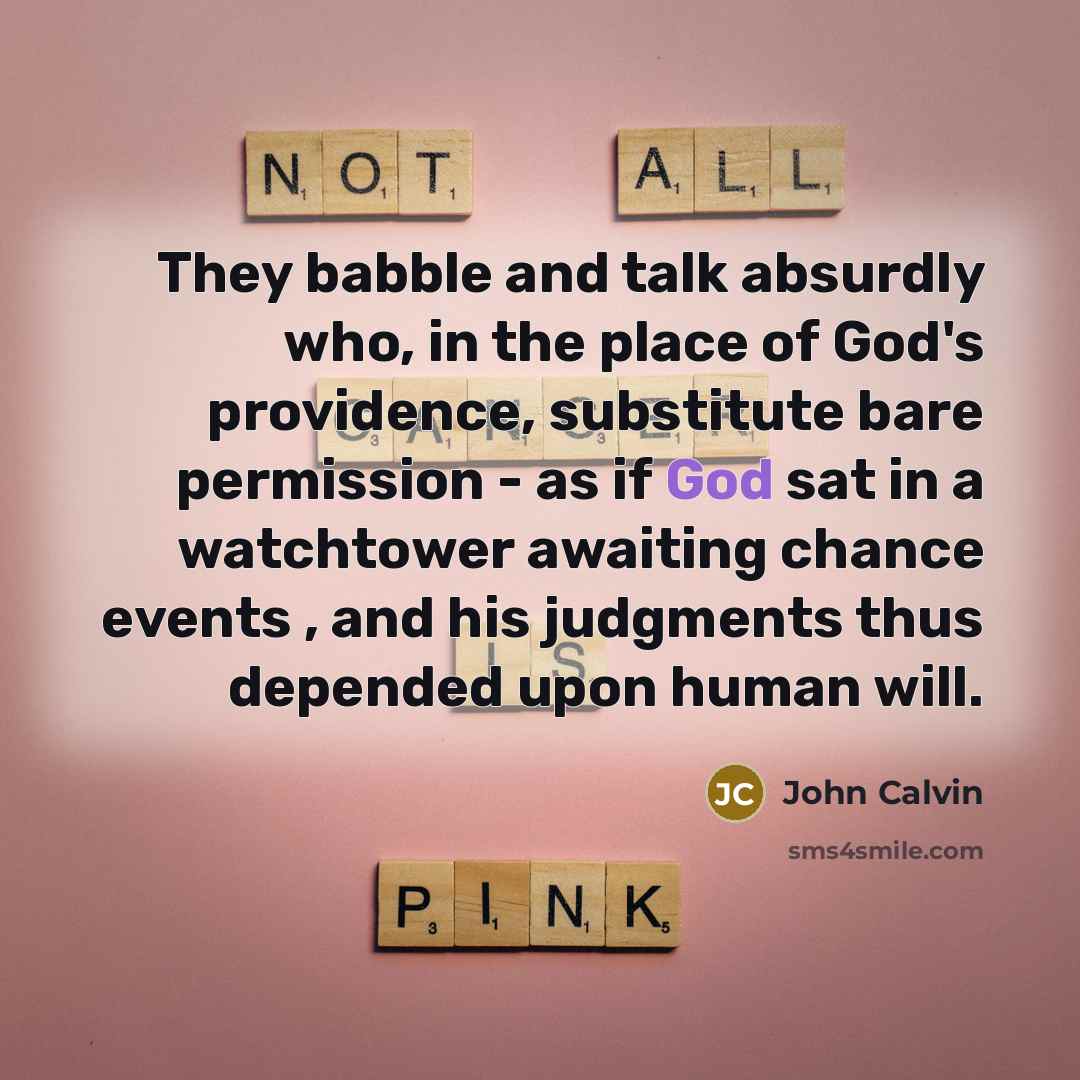 “They babble and talk absurdly who, in the place of…” quote by John Calvin