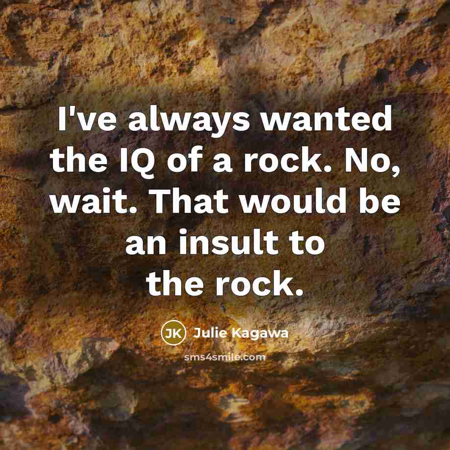 “I've always wanted the IQ of a rock. No, wait.…” quote by Julie Kagawa