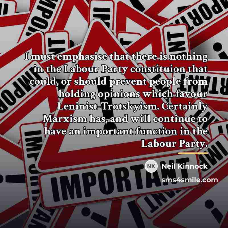 “I must emphasise that there is nothing in the Labour…” quote by Neil Kinnock