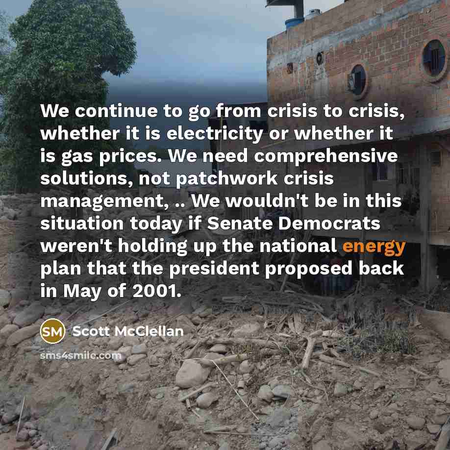 “We continue to go from crisis to crisis, whether it…” quote by Scott McClellan
