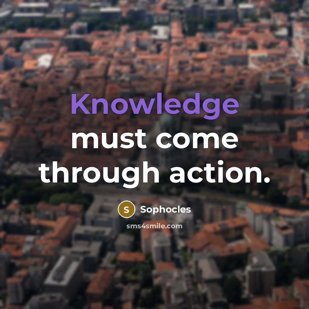 “Knowledge must come through action.…” quote by Sophocles