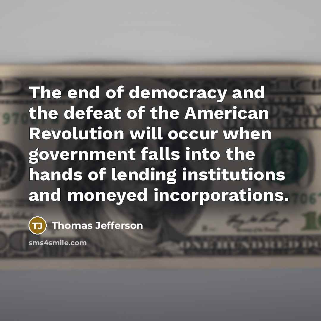 “The end of democracy and the defeat of the American…” quote by Thomas Jefferson