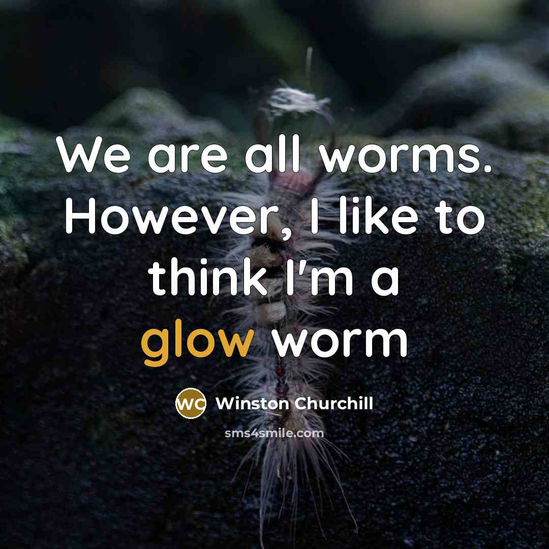“We are all worms. However, I like to think I'm…” quote by Winston Churchill