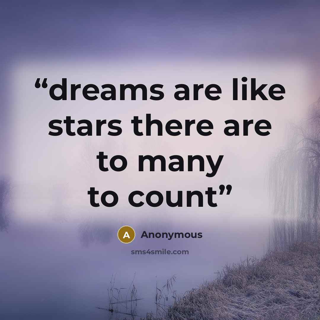 “dreams are like stars there are to many to count” quote by Anonymous