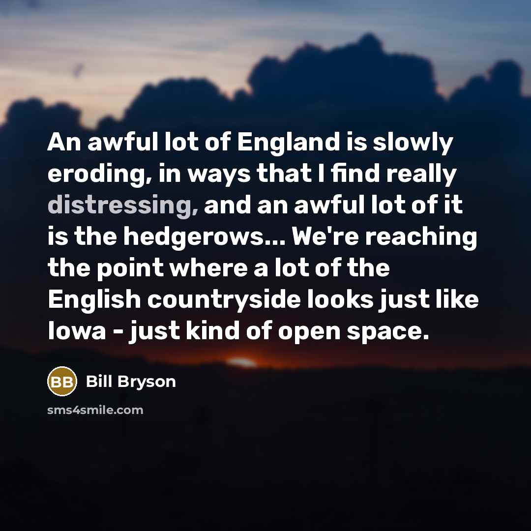 “An awful lot of England is slowly eroding, in ways…” quote by Bill Bryson