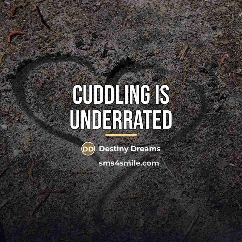 “Cuddling is underrated…” quote by Destiny Dreams