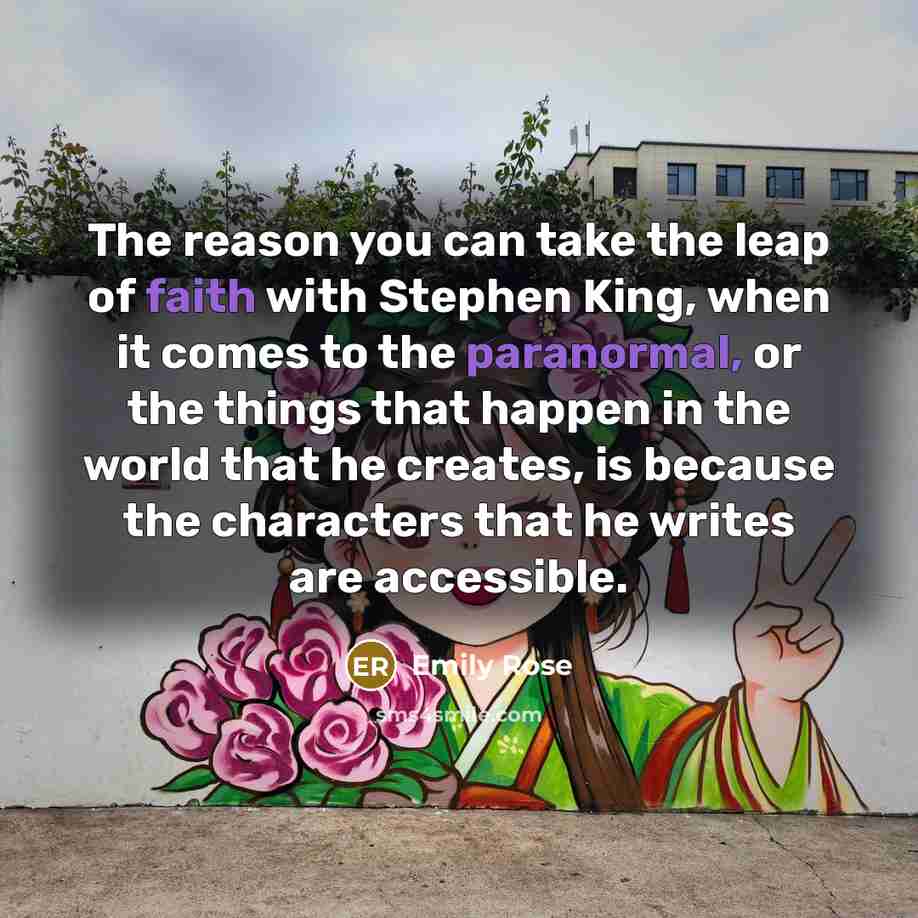 “The reason you can take the leap of faith with…” quote by Emily Rose