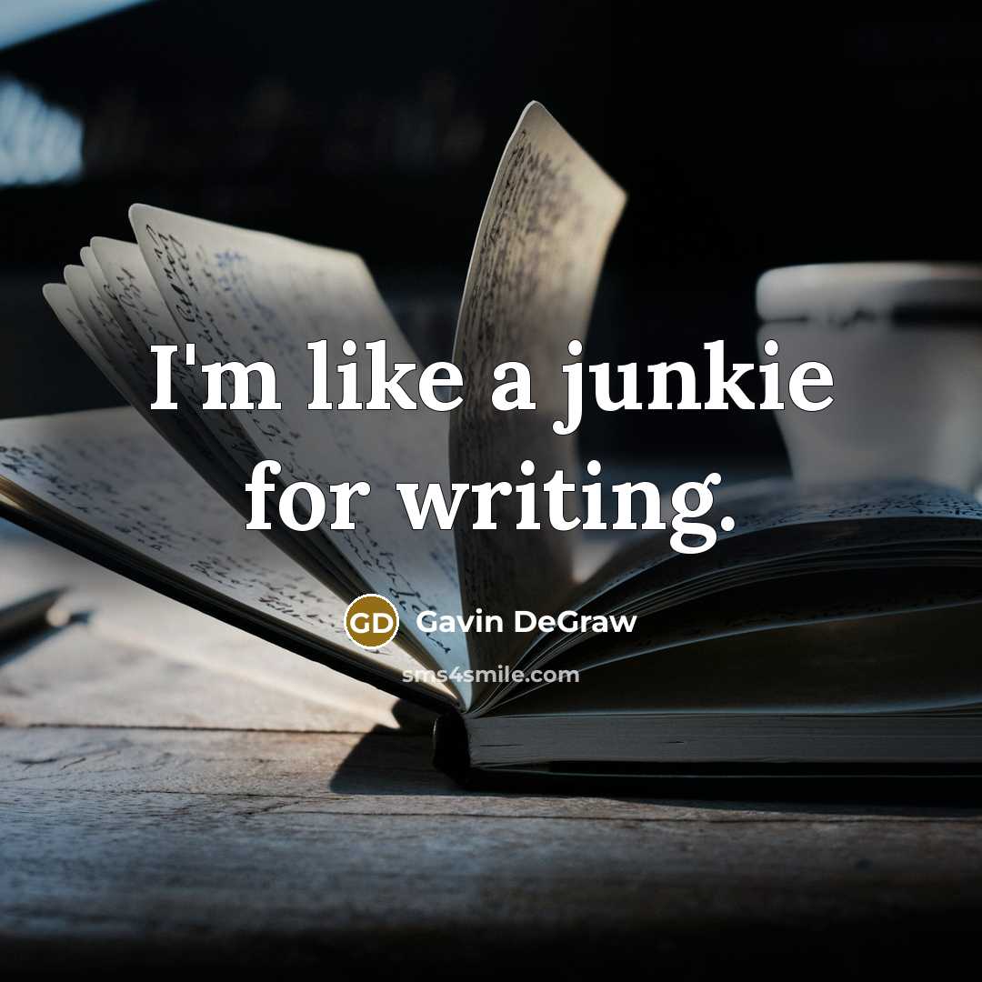 “I'm like a junkie for writing.…” quote by Gavin DeGraw