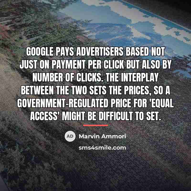 “Google pays advertisers based not just on payment per click…” quote by Marvin Ammori
