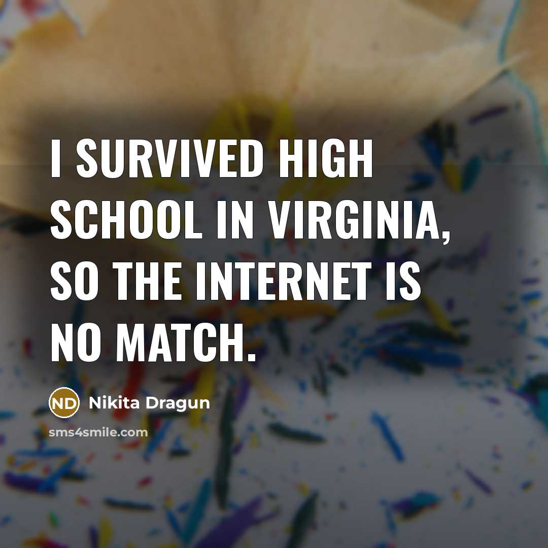 “I survived high school in Virginia, so the internet is…” quote by Nikita Dragun