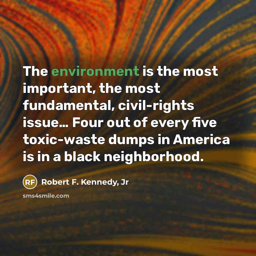 “The environment is the most important, the most fundamental, civil-rights…” quote by Robert F. Kennedy, Jr