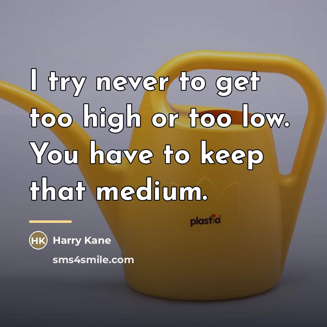 “I try never to get too high or too low.…” quote by Harry Kane