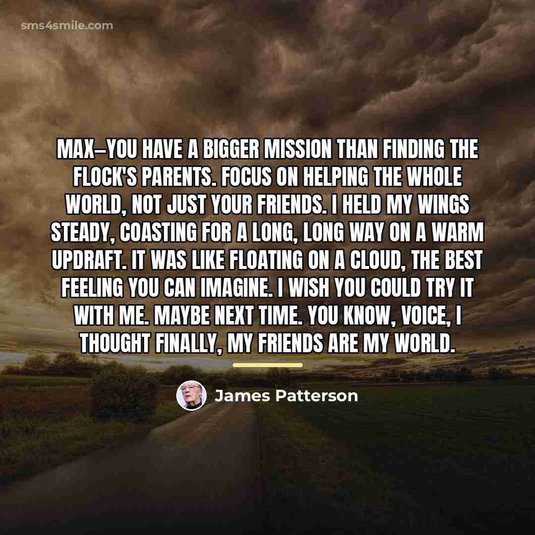 “Max—you have a bigger mission than finding the flock's parents.…” quote by James Patterson