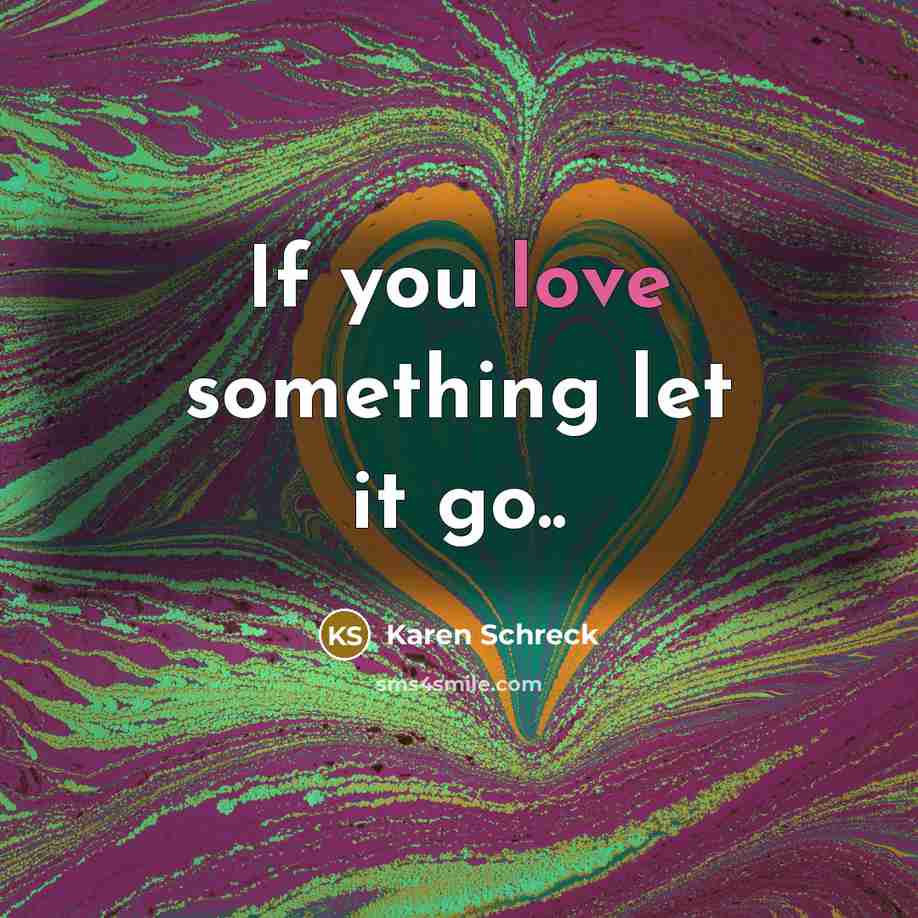 “If you love something let it go..…” quote by Karen Schreck