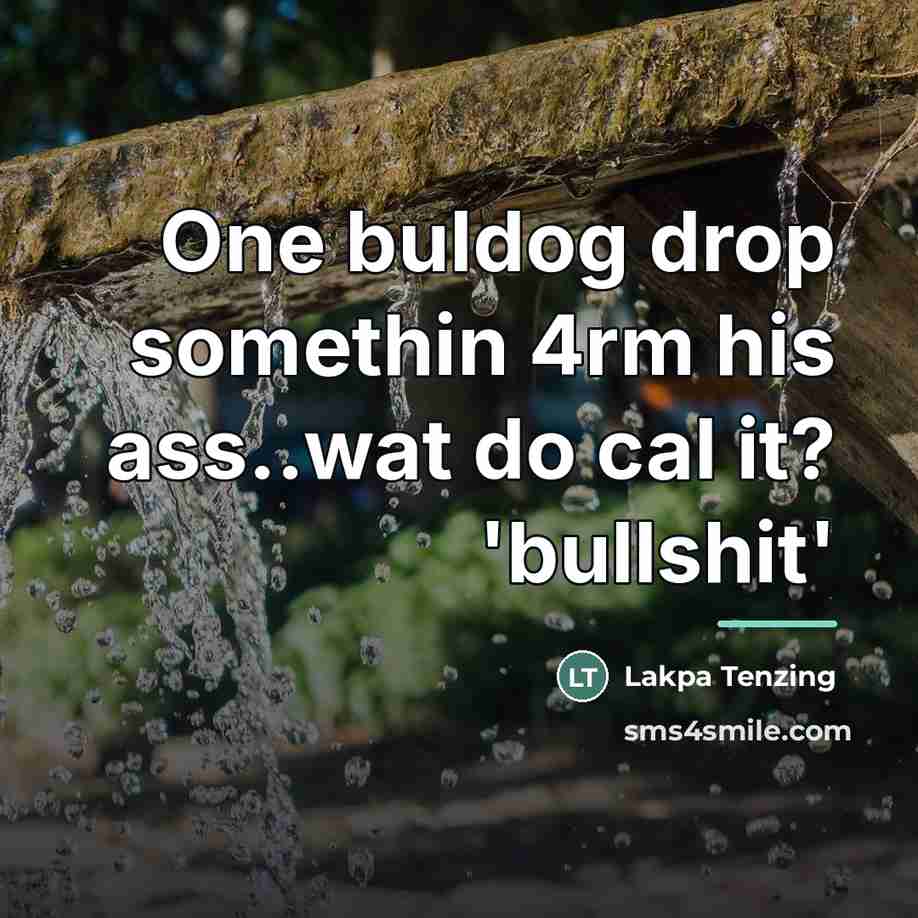 “One buldog drop somethin 4rm his ass..wat do cal it?…” quote by Lakpa Tenzing