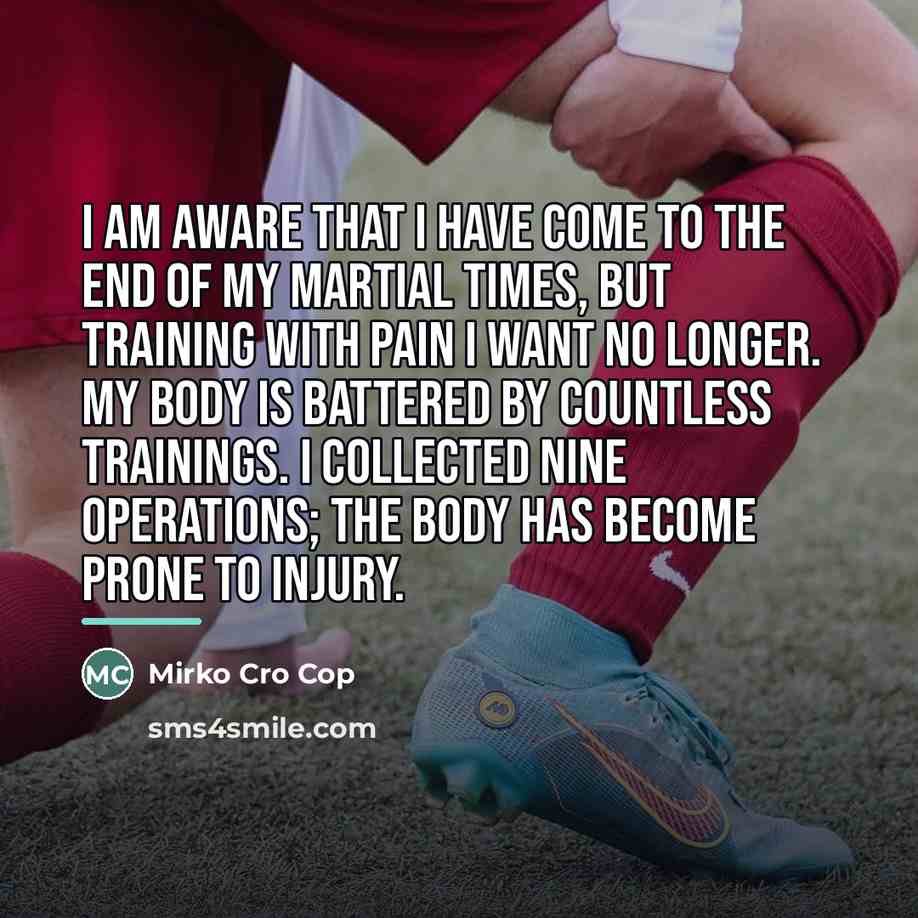 “I am aware that I have come to the end…” quote by Mirko Cro Cop