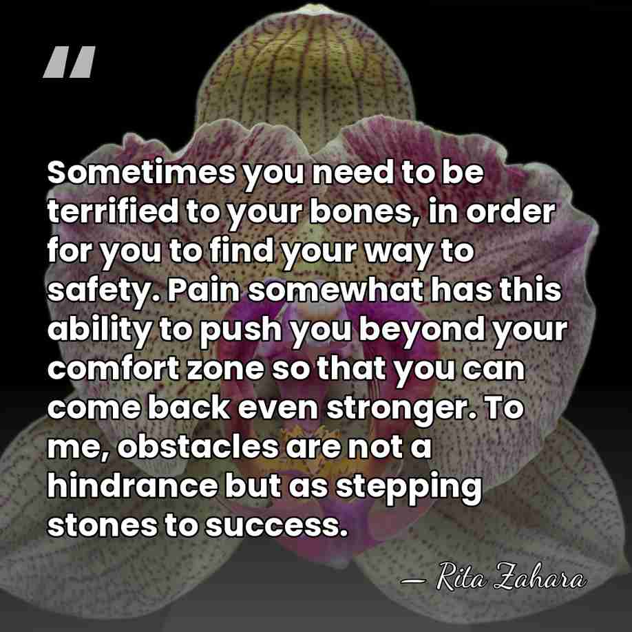 Sometimes you need to be terrified to your bones, in order for&hellip; - Rita Zahara