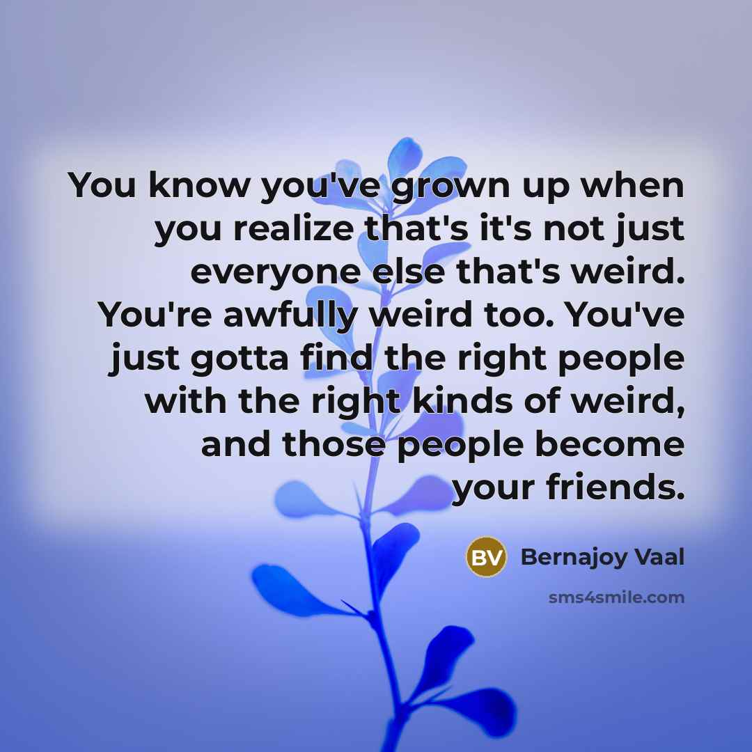 “You know you've grown up when you realize that's it's…” quote by Bernajoy Vaal