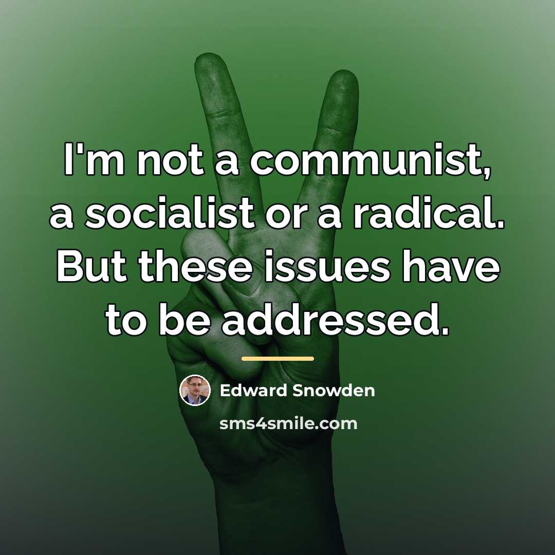 “I'm not a communist, a socialist or a radical. But…” quote by Edward Snowden