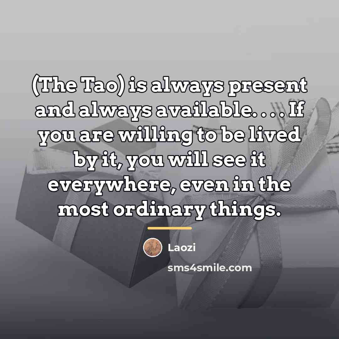 “(The Tao) is always present and always available. . .…” quote by Laozi