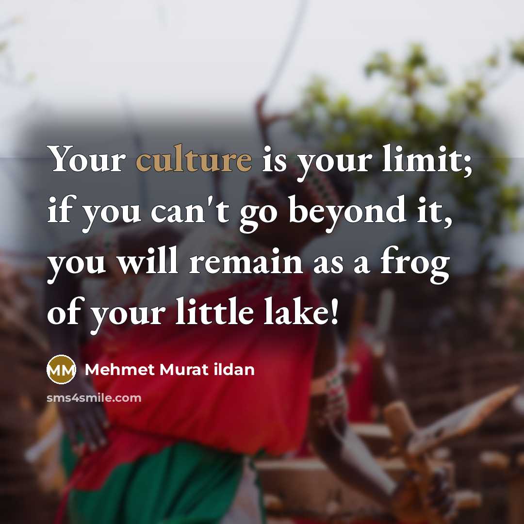 “Your culture is your limit; if you can't go beyond…” quote by Mehmet Murat Ildan