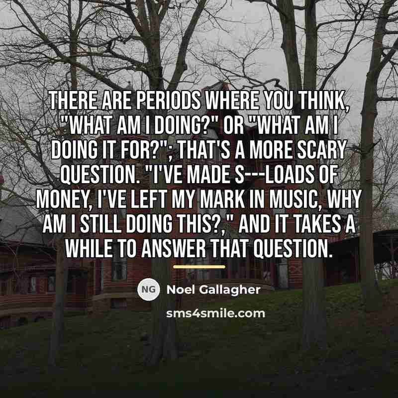 “There are periods where you think, "What am I doing?"…” quote by Noel Gallagher
