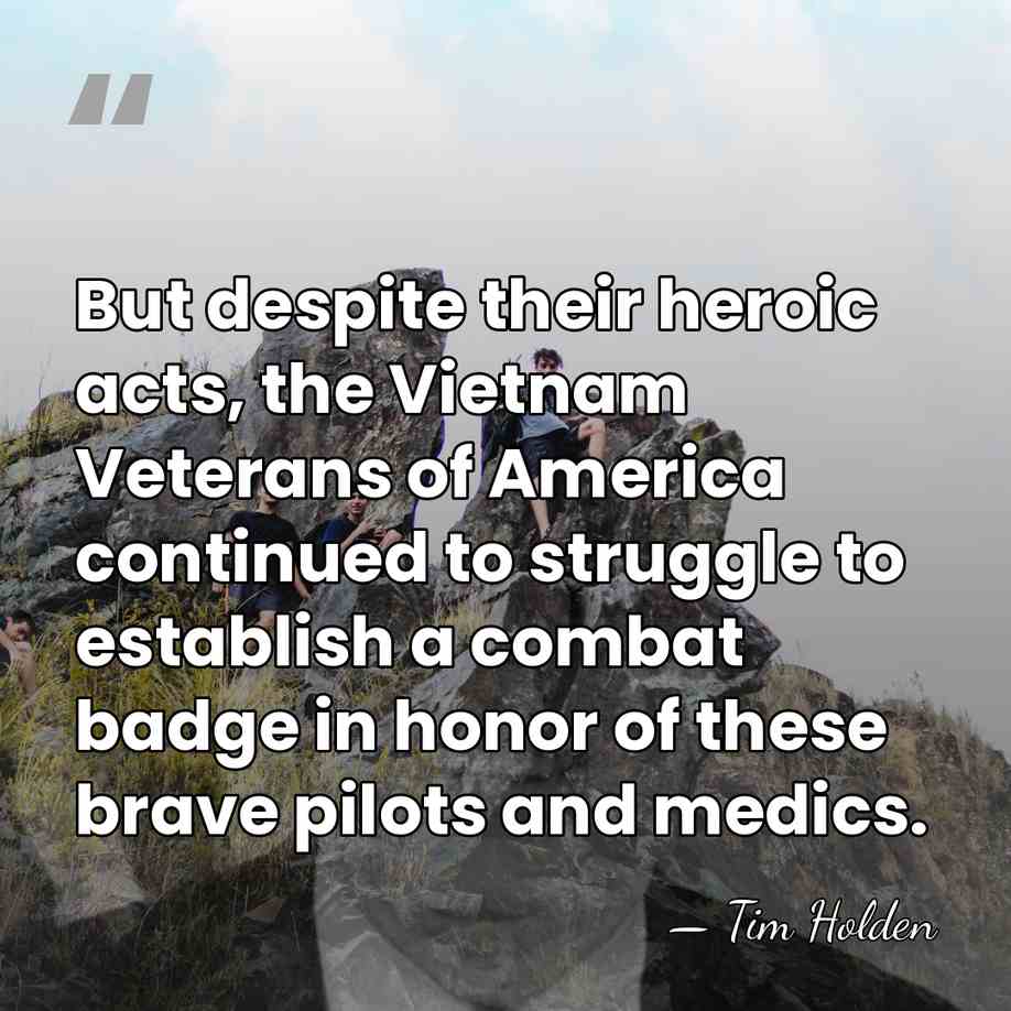 But despite their heroic acts, the Vietnam Veterans of America continued to&hellip; - Tim Holden