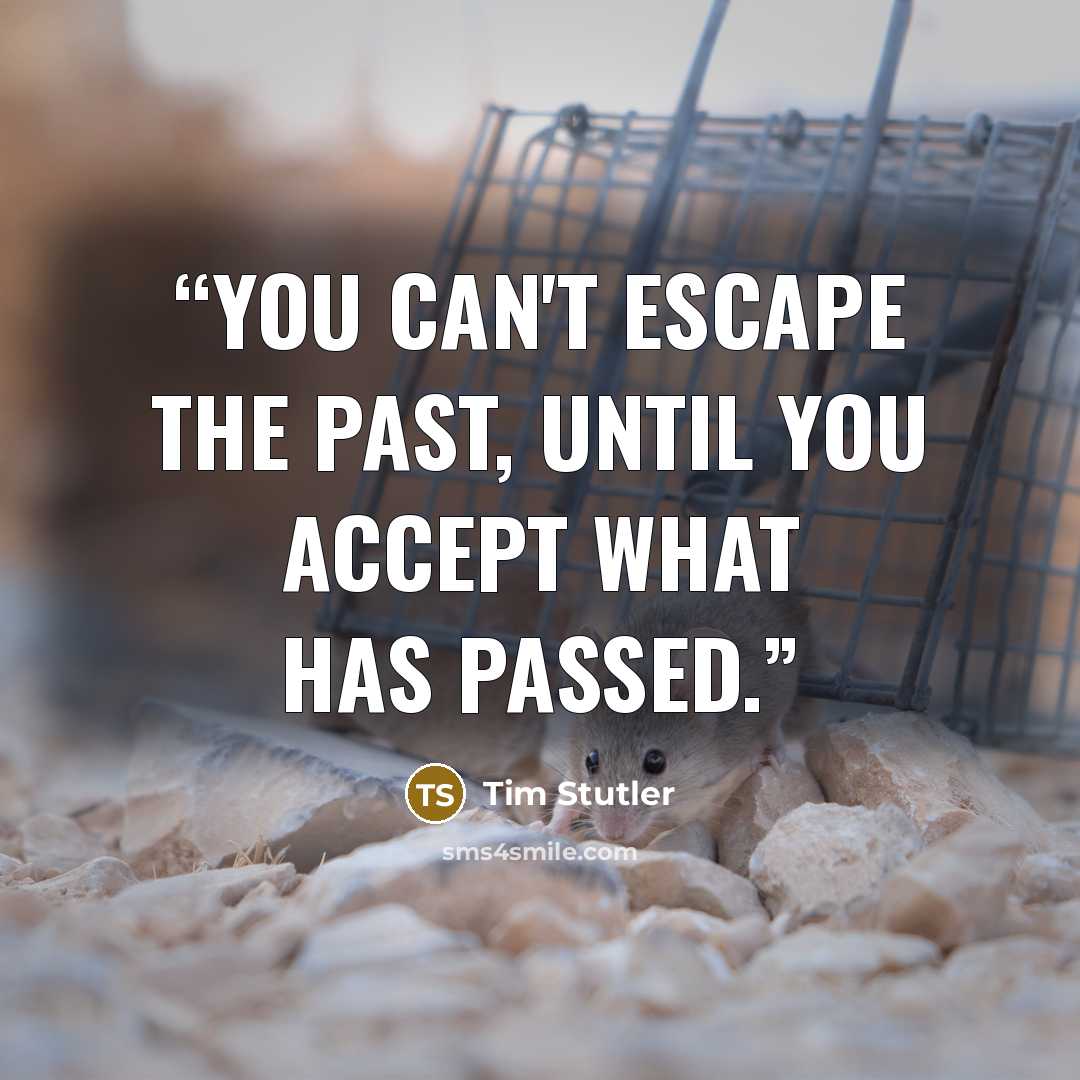 “You can't escape the past, until you accept what has passed.” quote by Tim Stutler