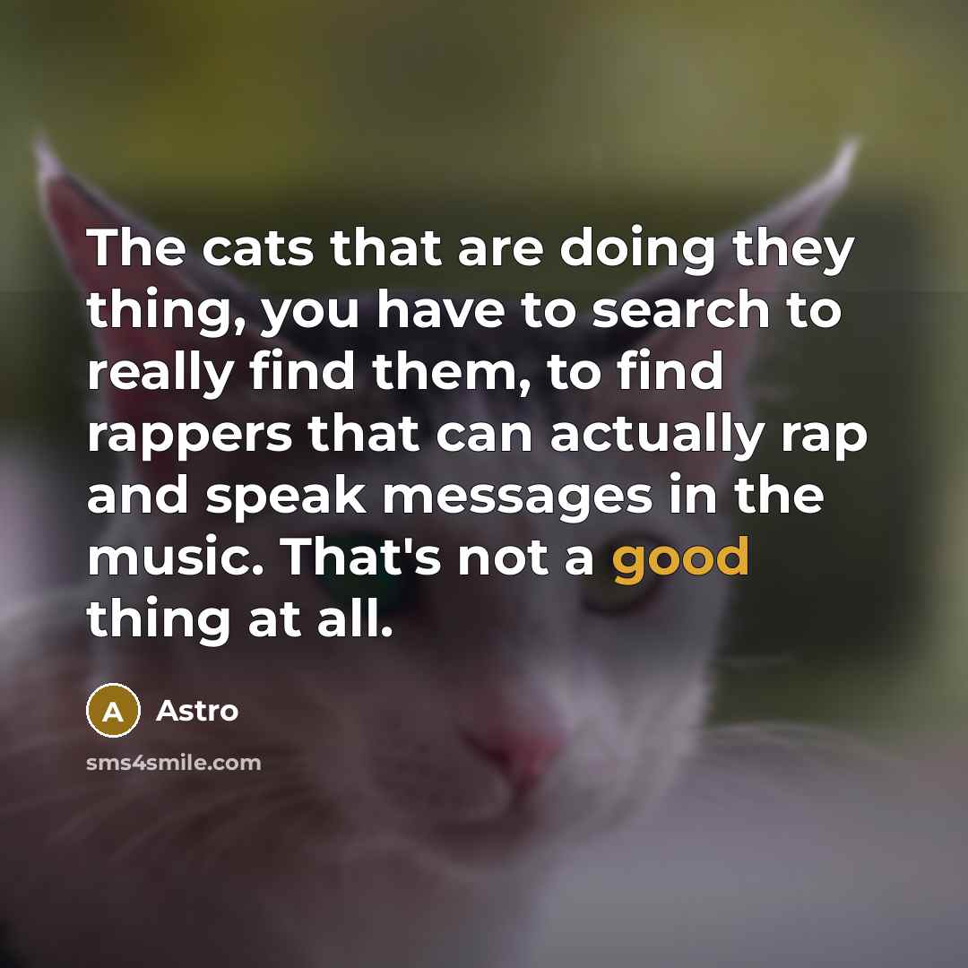 “The cats that are doing they thing, you have to…” quote by Astro