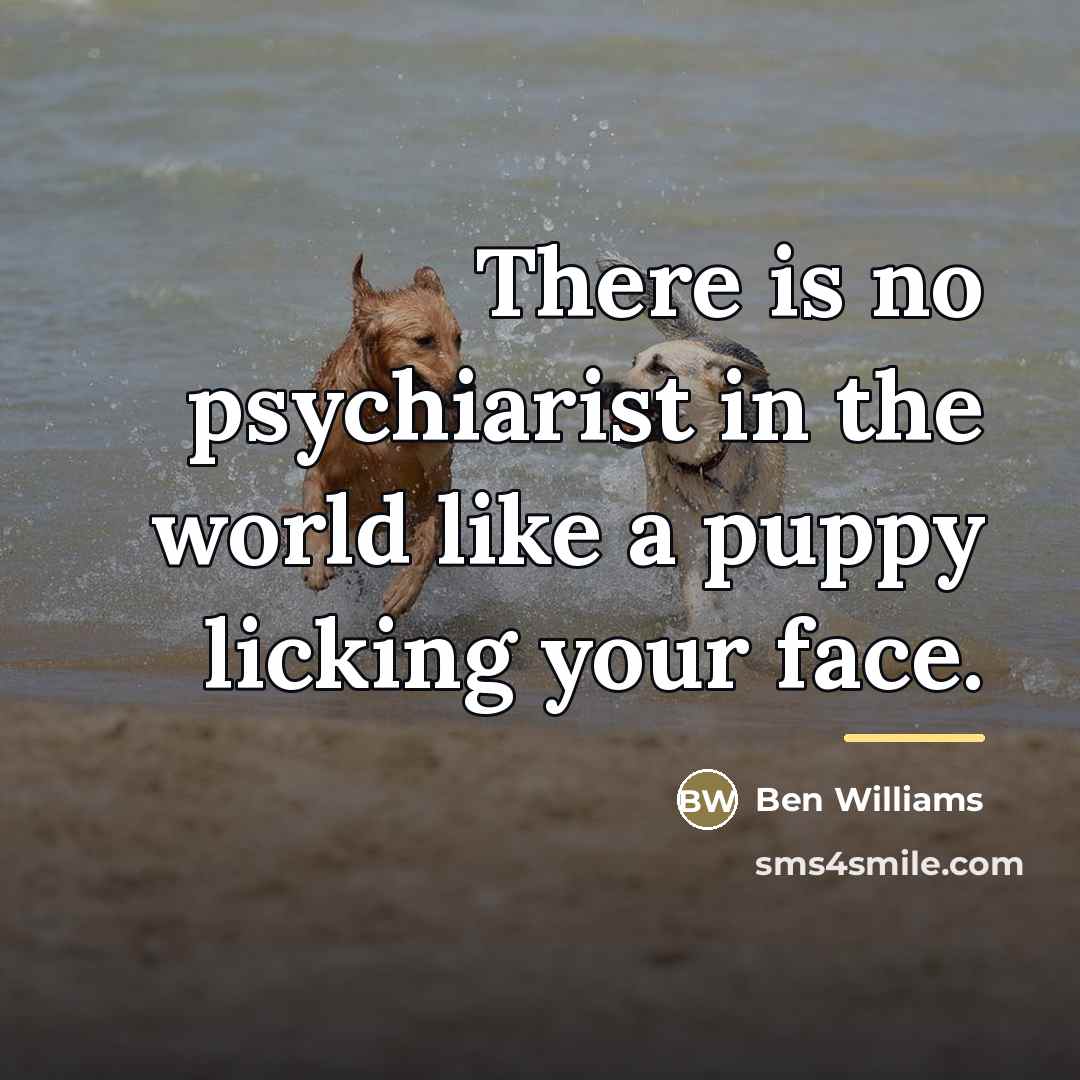 “There is no psychiarist in the world like a puppy…” quote by Anonymous