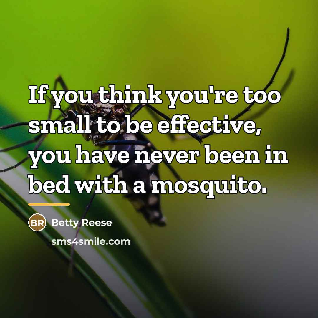 “If you think you're too small to be effective, you…” quote by Anonymous