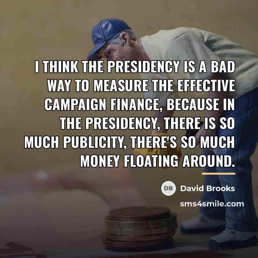 “I think the presidency is a bad way to measure…” quote by David Brooks