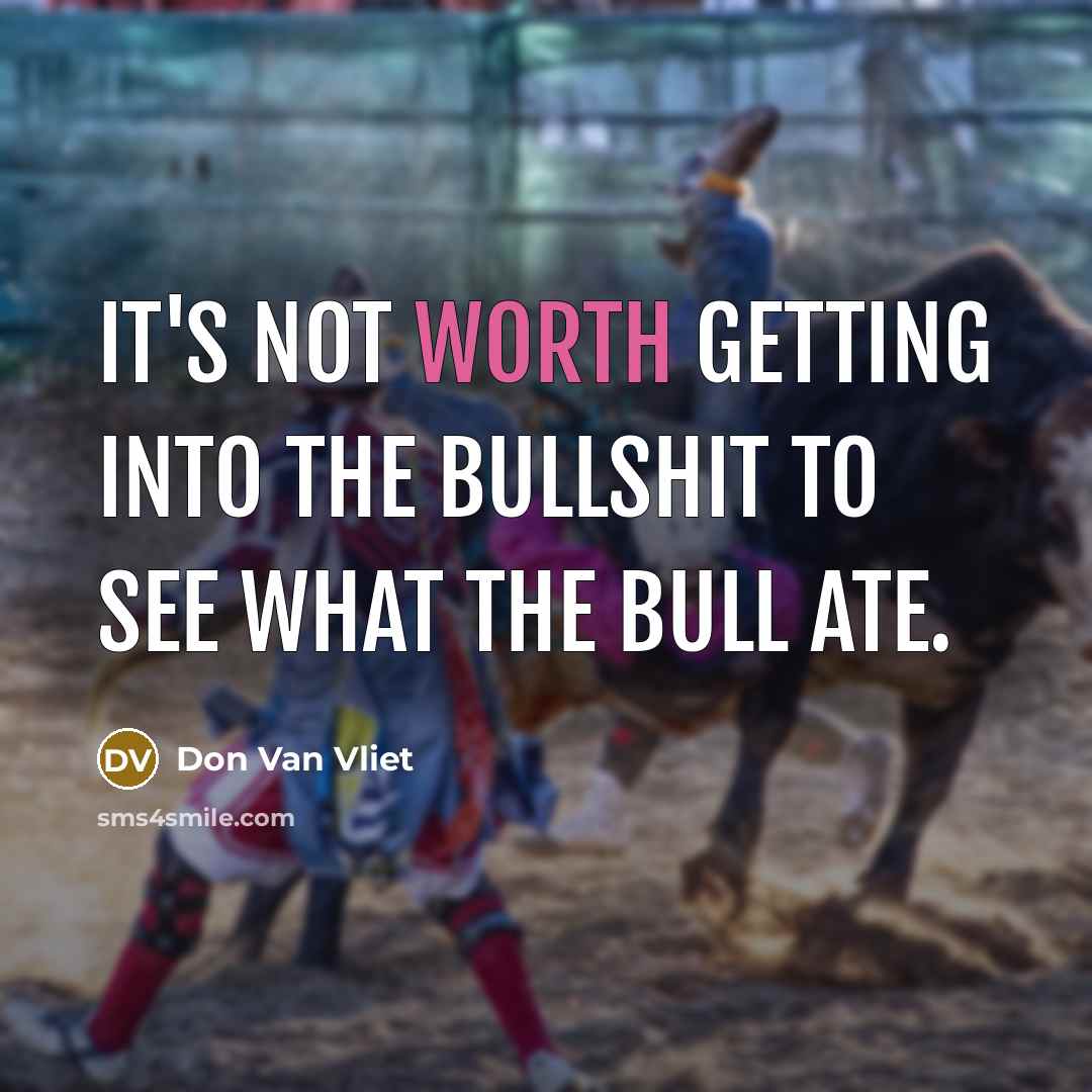 “It's not worth getting into the bullshit to see what…” quote by Don Van Vliet