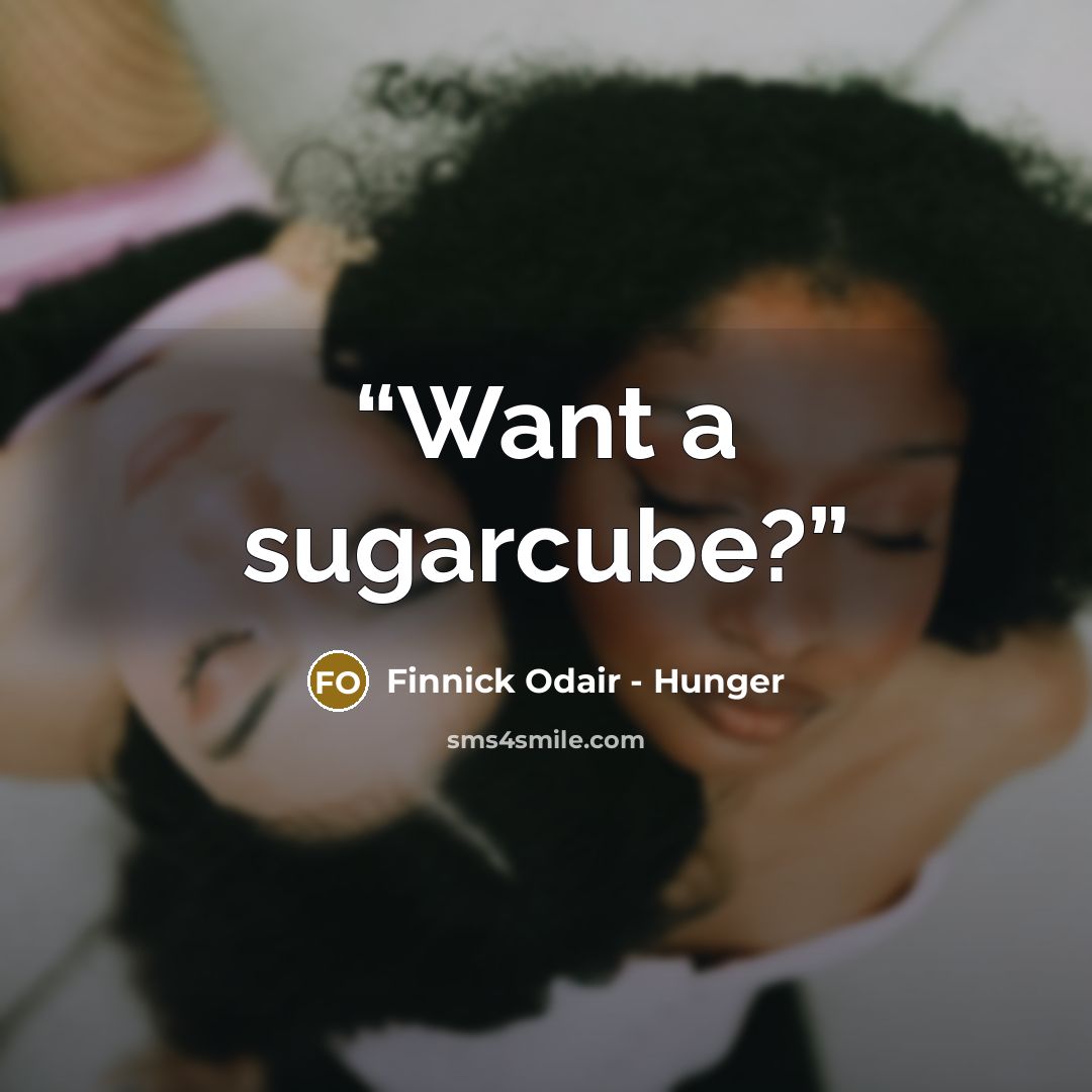 “Want a sugarcube?” quote by Finnick Odair - Hunger