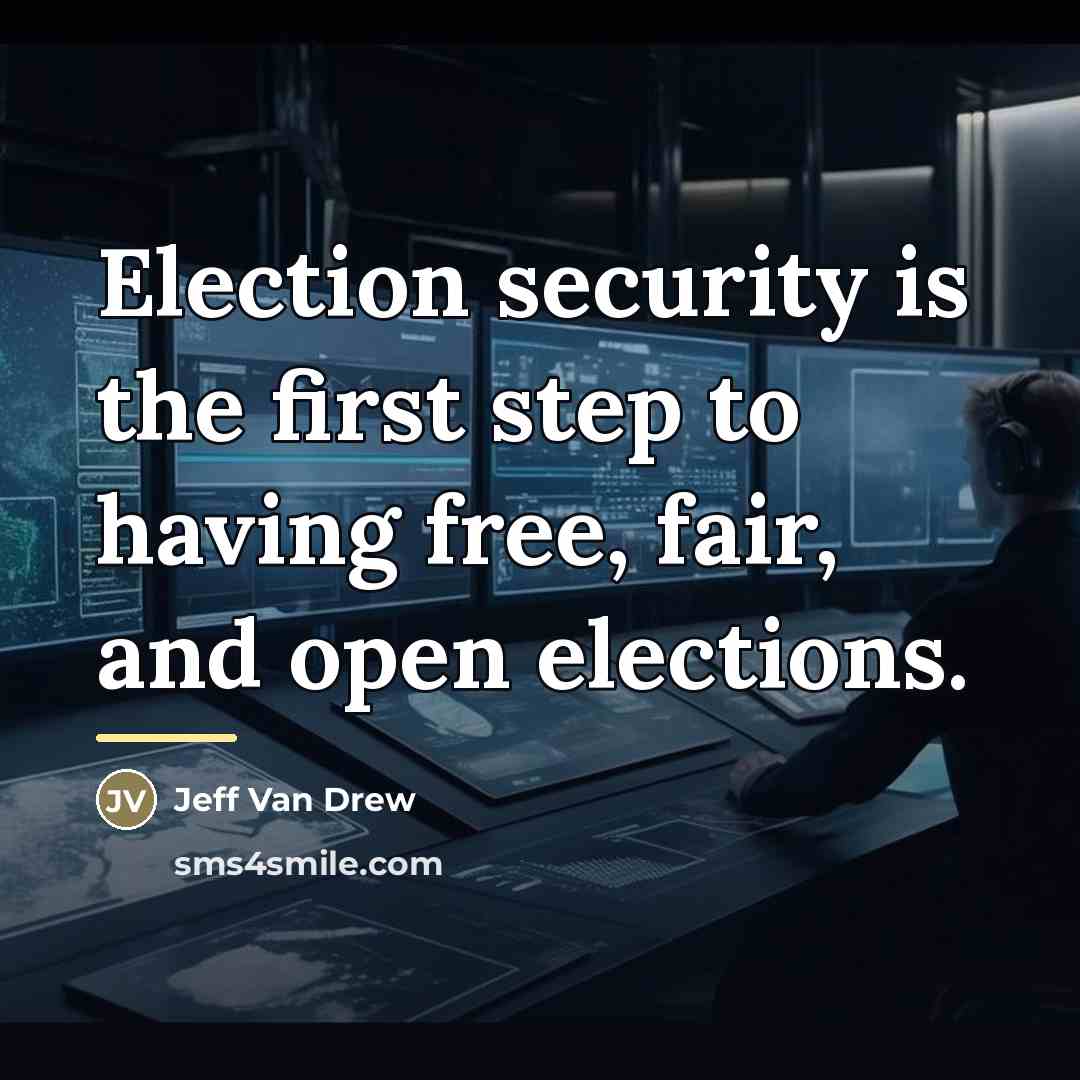 “Election security is the first step to having free, fair,…” quote by Jeff Van Drew