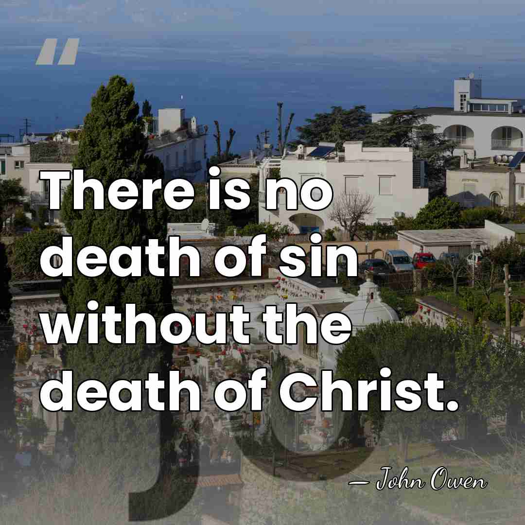 There is no death of sin without the death of Christ. - John Owen