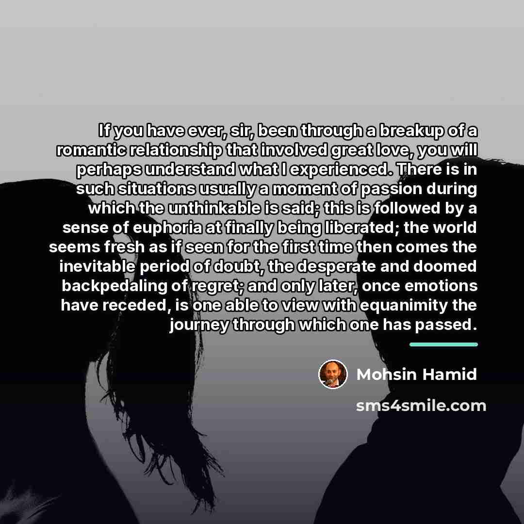 “If you have ever, sir, been through a breakup of…” quote by Mohsin Hamid