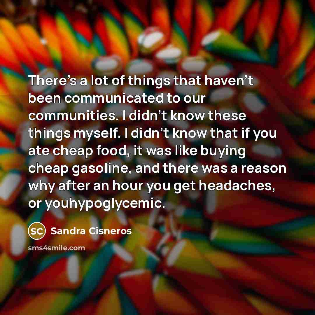 “There's a lot of things that haven't been communicated to…” quote by Sandra Cisneros