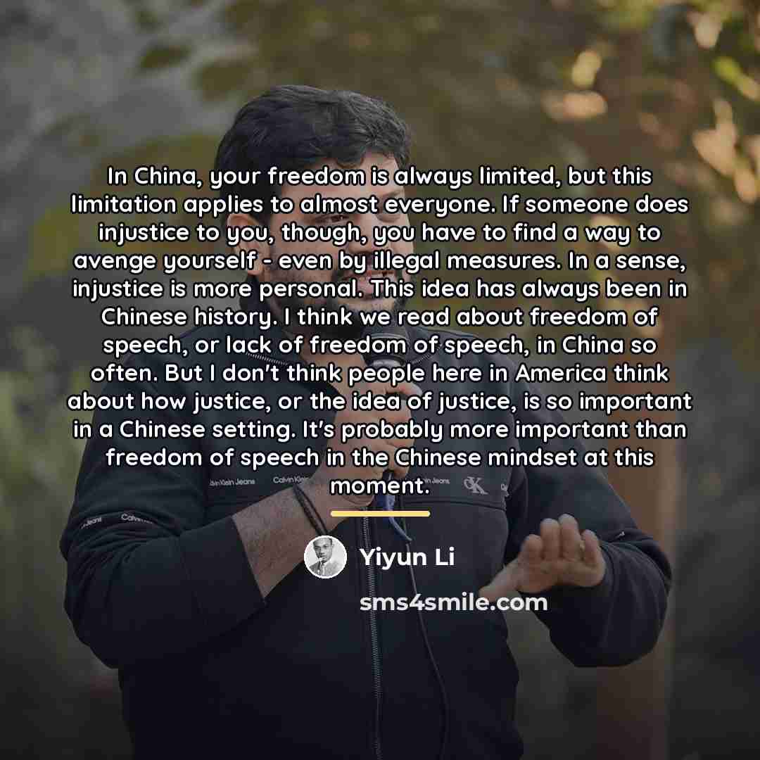 “In China, your freedom is always limited, but this limitation…” quote by Yiyun Li