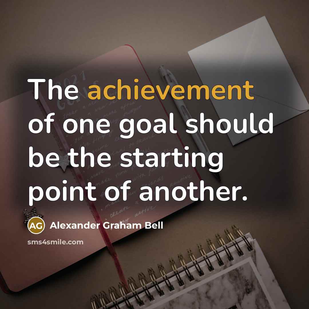 “The achievement of one goal should be the starting point…” quote by Alexander Graham Bell