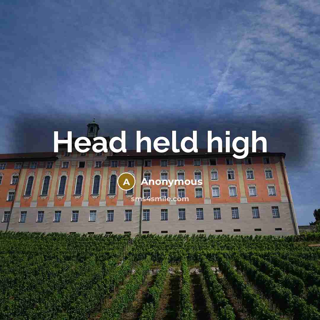 “Head held high” quote by Anonymous