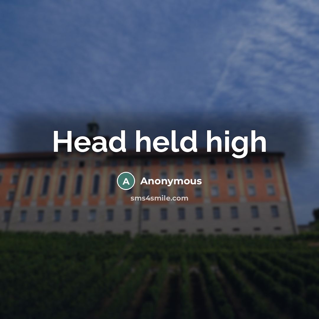 “Head held high” quote by Anonymous