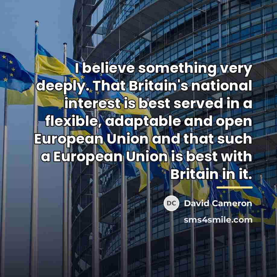 “I believe something very deeply. That Britain's national interest is…” quote by David Cameron