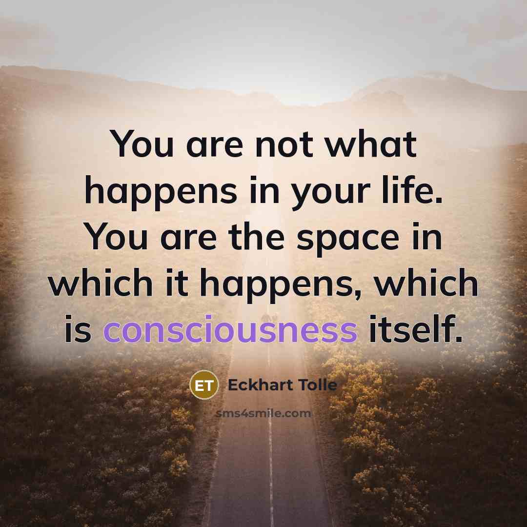 “You are not what happens in your life. You are…” quote by Eckhart Tolle