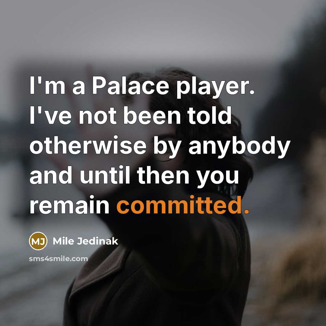 “I'm a Palace player. I've not been told otherwise by…” quote by Mile Jedinak