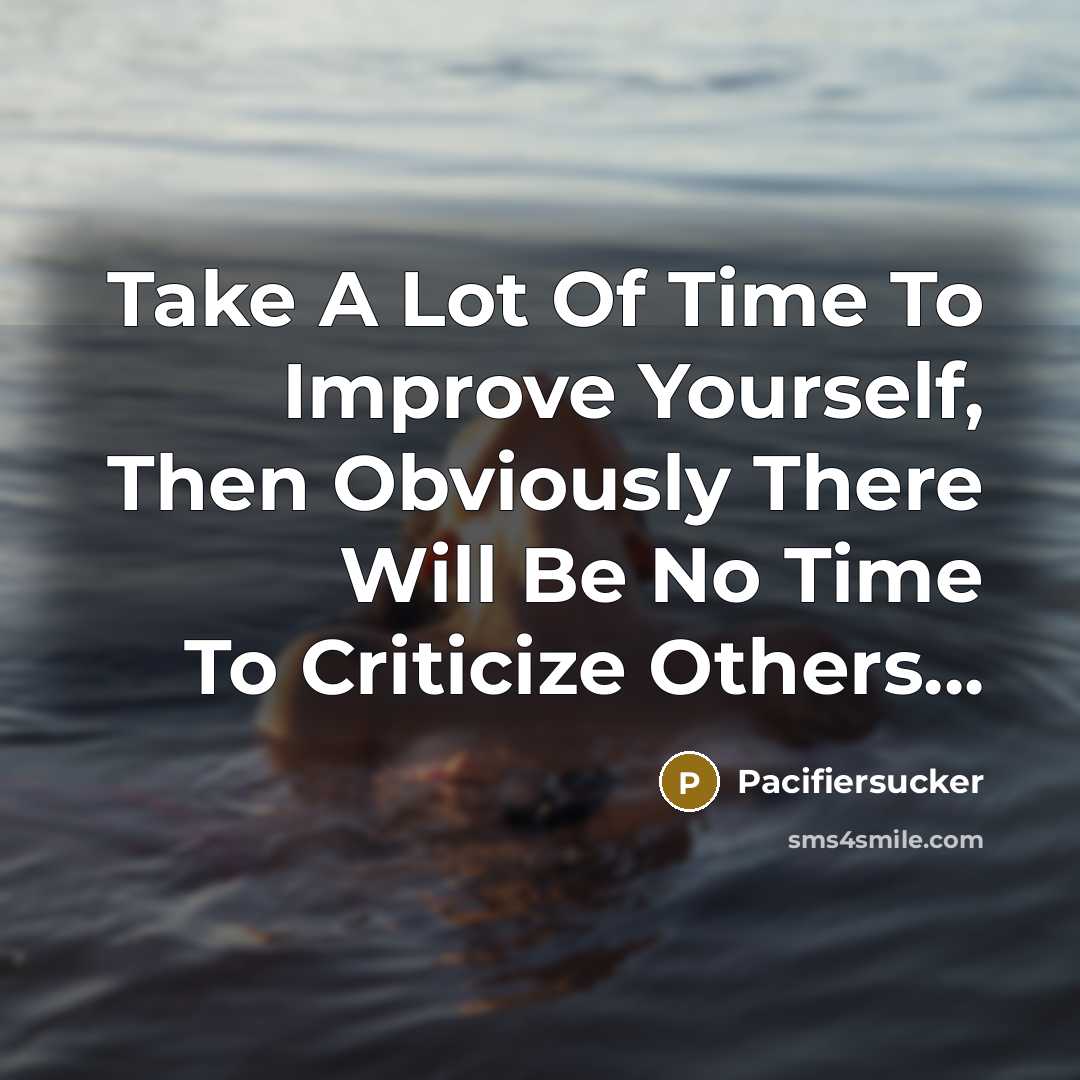 “Take A Lot Of Time To Improve Yourself, Then Obviously…” quote by Pacifiersucker